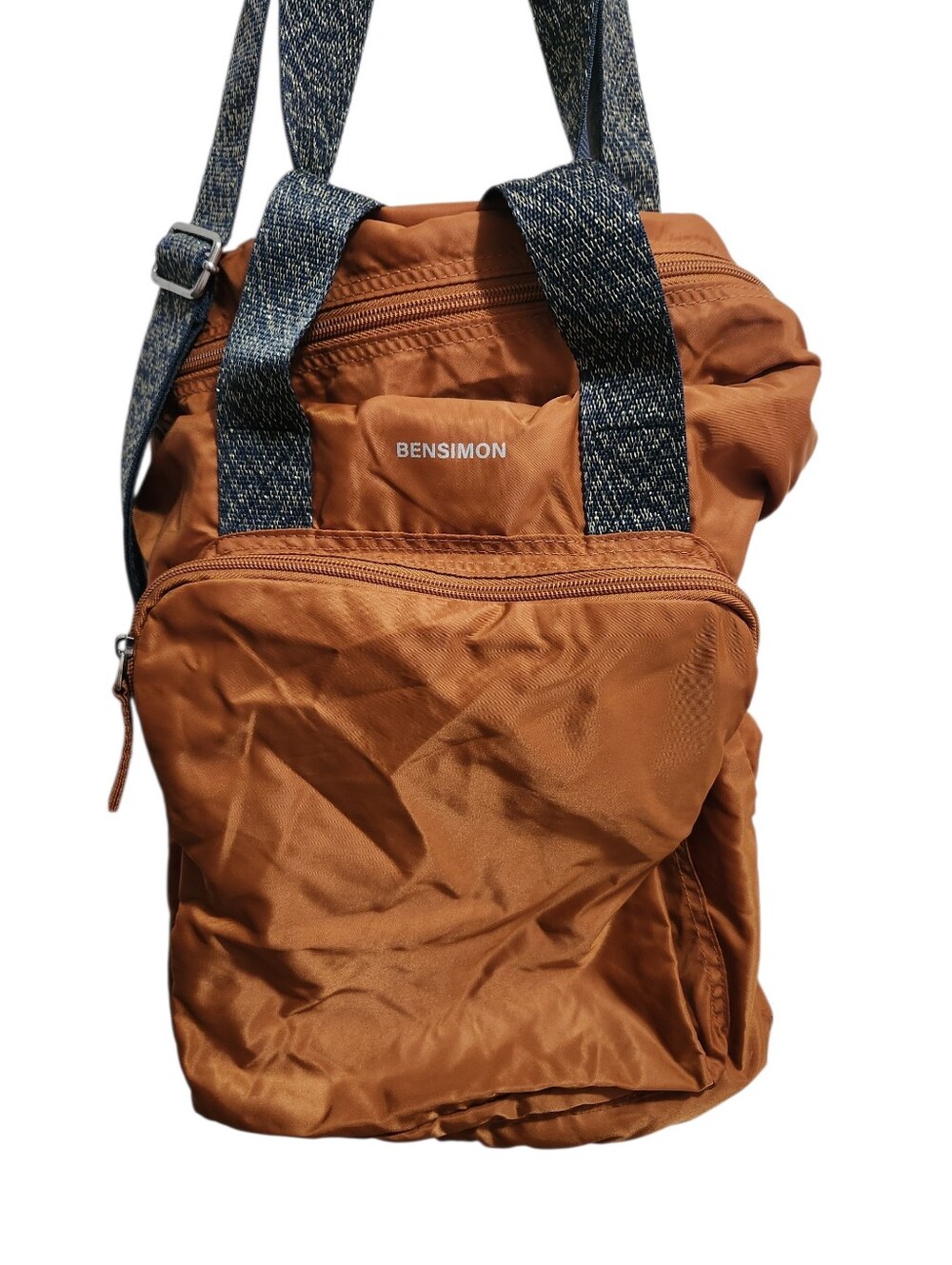 Bensimon Travel Bag Or Multi-Compartment Shoulder/Tote With Metallic Straps.